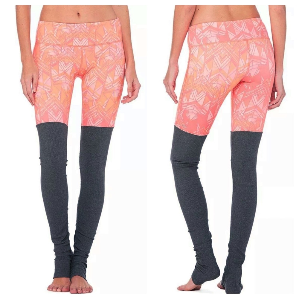NWT ALO YOGA Guava Indio Ribbed Goddess Leggings